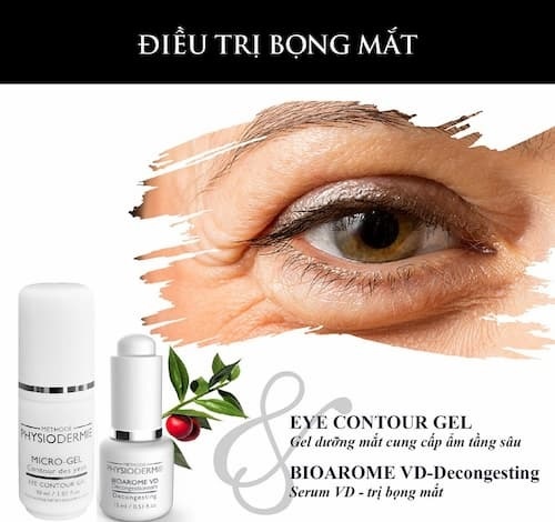 Bọng mắt sưng: Cách loại bỏ triệt để bọng mắt và quầng thâm 3 Bộ đôi đặc trị bọng mắt của Dược mỹ phẩm Physiodermie từ Thụy Sĩ