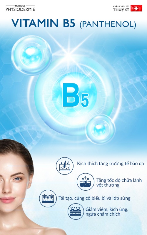 Vitamin B5 - thành phần phục hồi da bị nhiễm corticoid tốt nhất