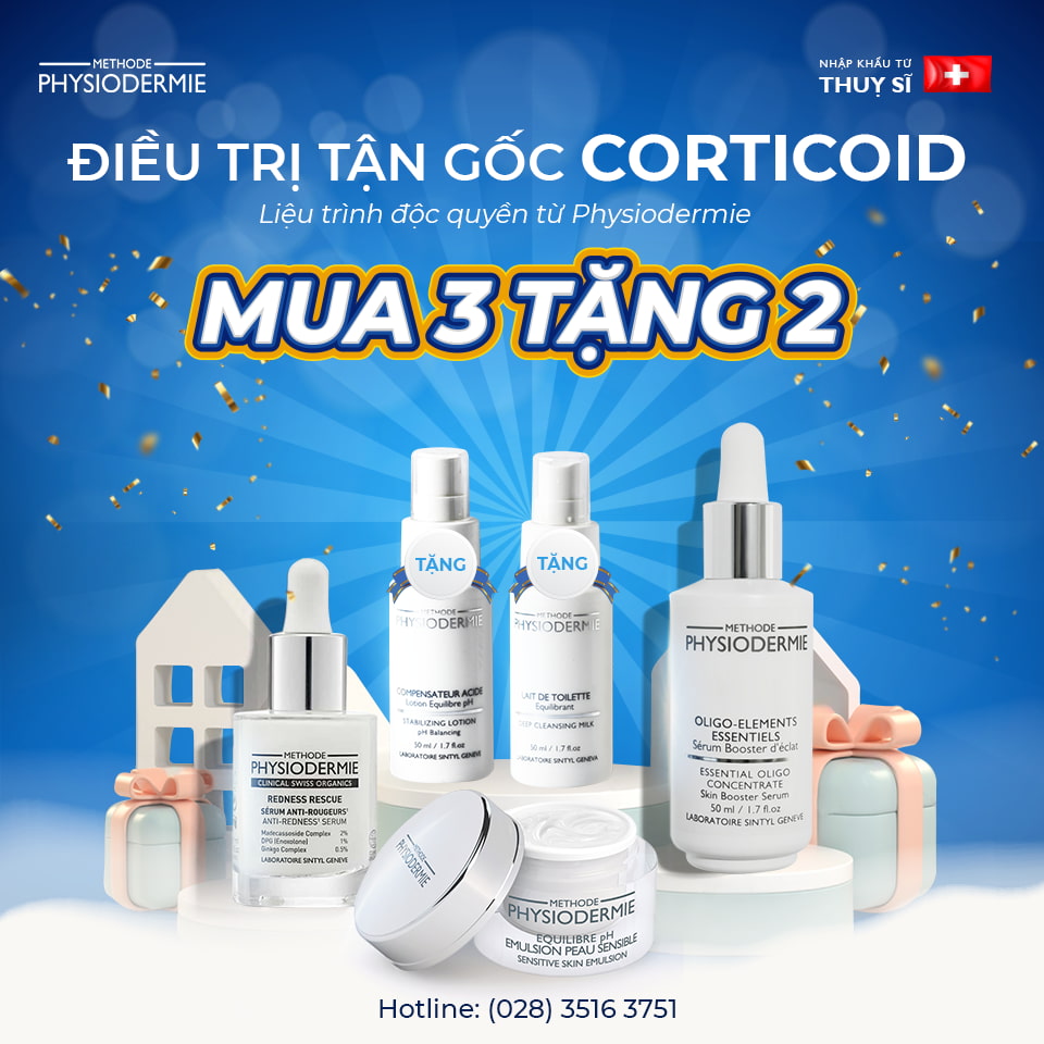 Tiêu chí chọn sản phẩm phục hồi da nhiễm Corticoid 4 Liệu trình sản phẩm phục hồi da nhiễm corticoid lâu năm độc quyền từ Physiodermie