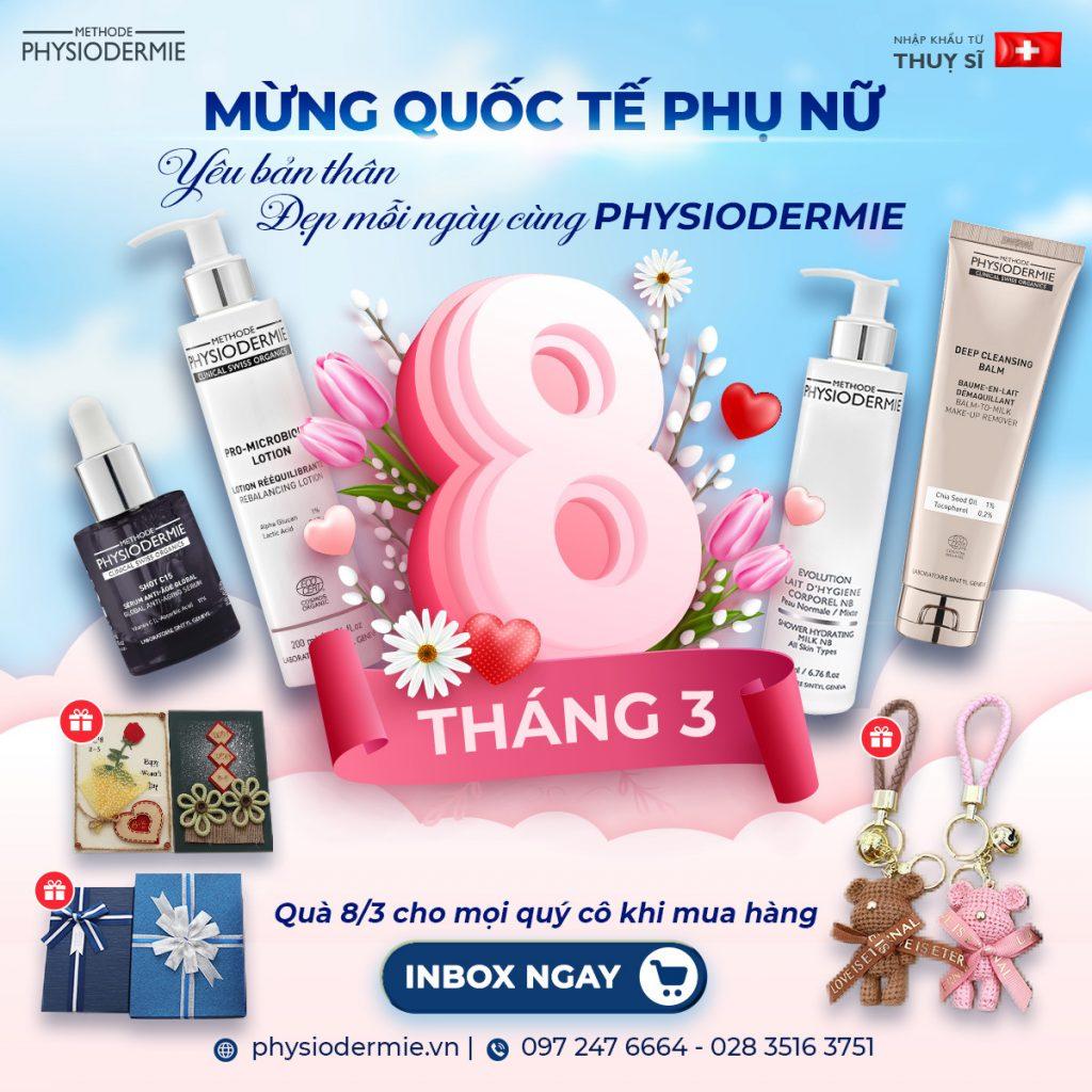 Physiodermie uu dai mung 8.3 Physiodermie ưu đãi mừng quốc tế phụ nữ 8-3
