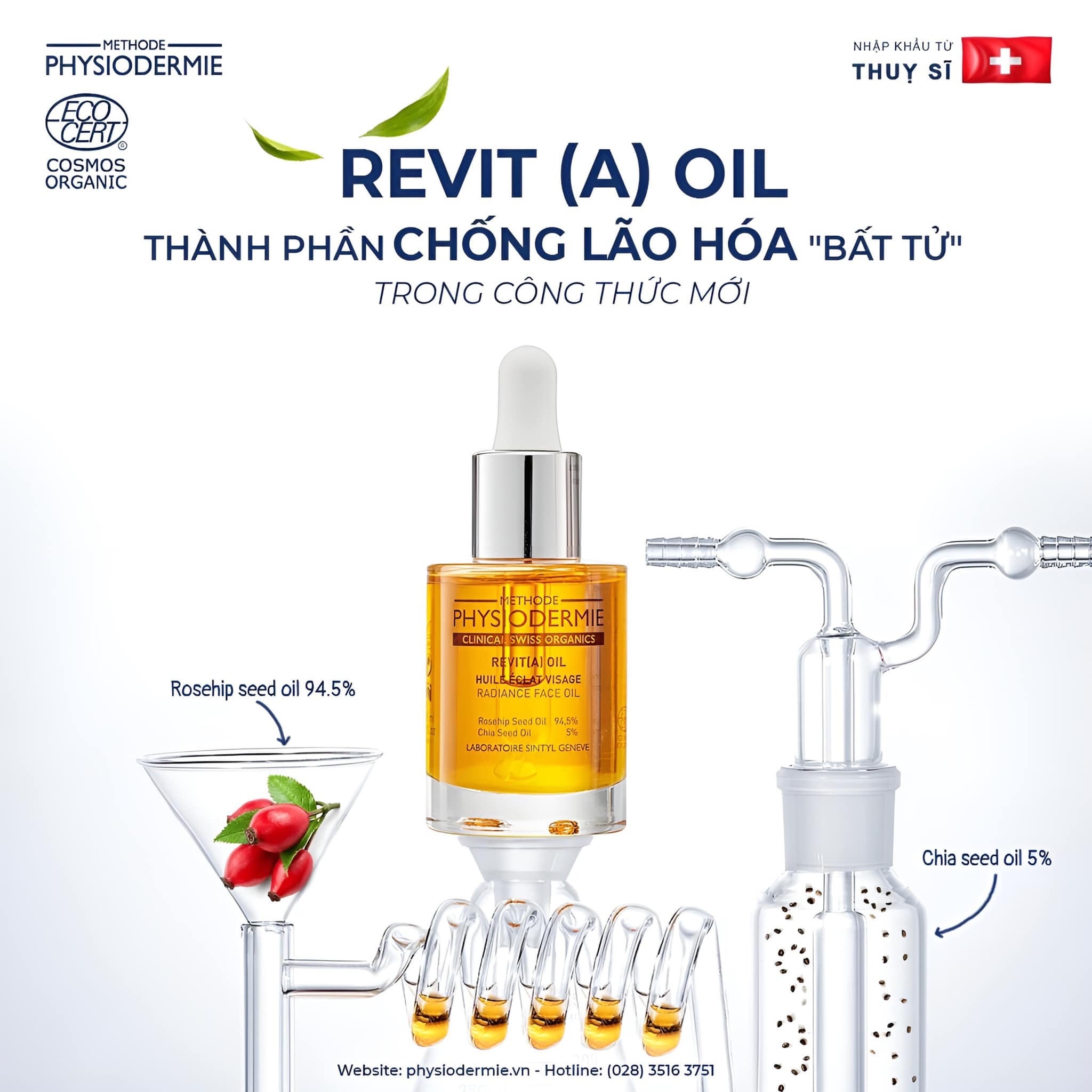 Dầu dưỡng Revita(A) Oil với kết cấu mỏng nhẹ, thấm nhanh sẽ không gây bít tắc lỗ chân lông