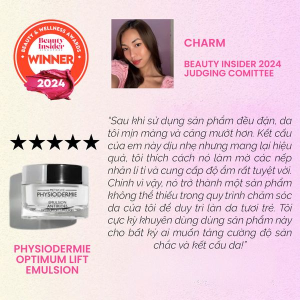 Giam khao Charm danh gia ve san pham Optimum Lift Emulsion cua Methode Physiodermie