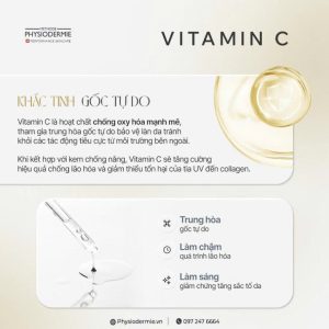 Vitamin C thanh phan ket hop voi Retinyl Retinoate giam su hinh thanh nep nhan moi va cai thien mau da