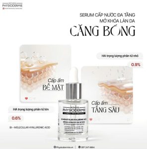 Bi Molecular Hyaluronic Acid Serum HA cho da dau duy tri be mat da cang bong min mang